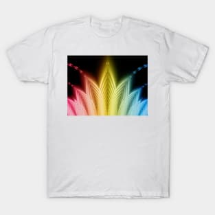 Rainbow Coloured Fan Pattern T-Shirt